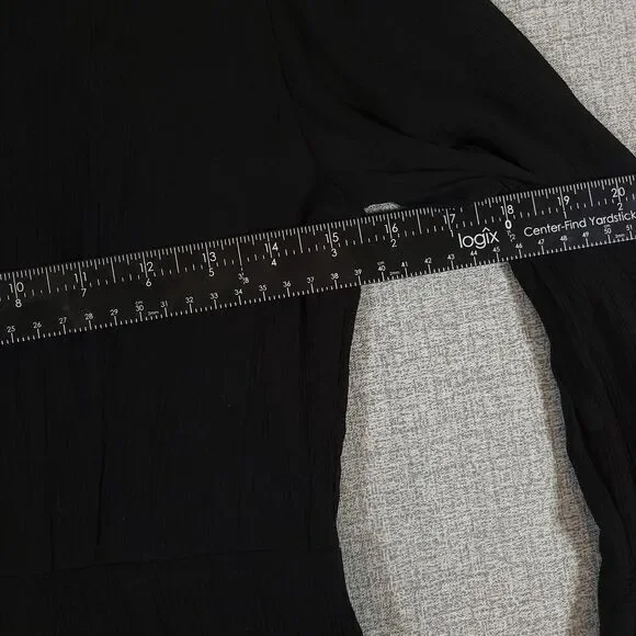 Philosophy Black Whimsigoth Dress 2 Sharkbite Hem Gauzy Ruffle Sleeve Witchy - Picture 12 of 16